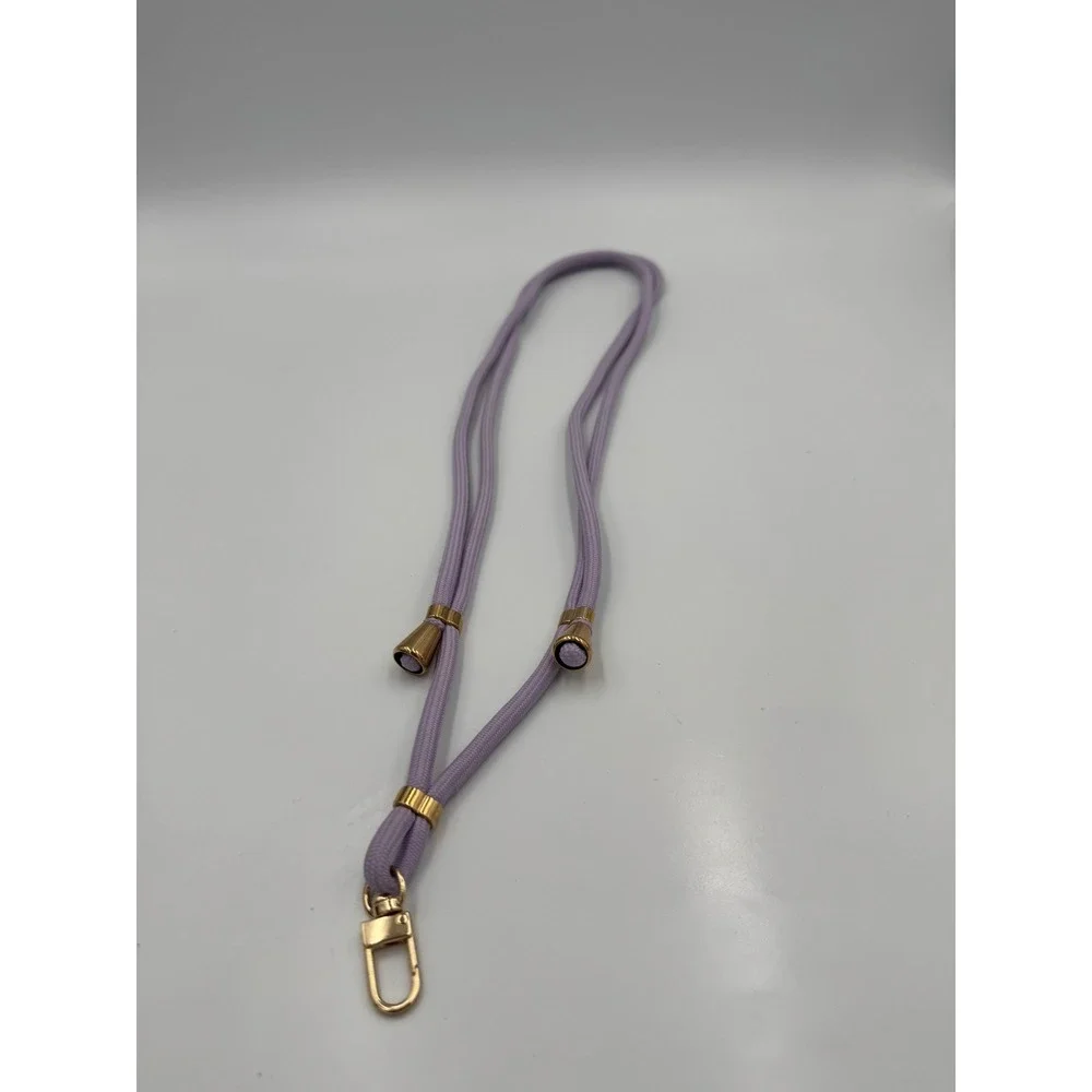 Lilac Purple Braided Crossbody Phone Lanyard Strap Gold Tone Hardware Adjustable